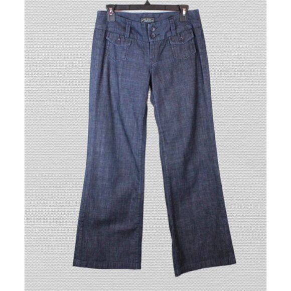 LUCKY BRAND Manhattan Trouser Wide Leg in Dark Blue Women's Size 28 = 6 - Picture 1 of 10